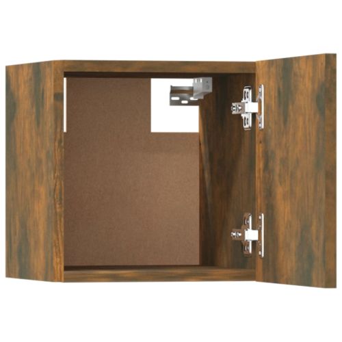 Комплект ТВ шкафове от 5 части, опушен дъб, инженерно дърво