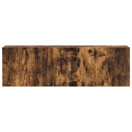 Комплект ТВ шкафове от 3 части, опушен дъб, инженерно дърво