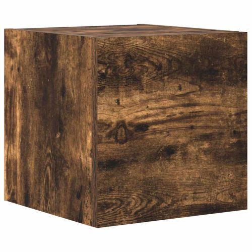 Комплект ТВ шкафове от 10 части, опушен дъб, инженерно дърво