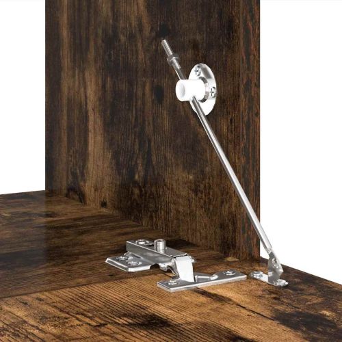 Комплект ТВ шкафове от 10 части, опушен дъб, инженерно дърво