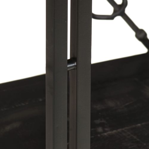 Библиотека с 3 рафта, черна, 90x30x80 см, манго масив