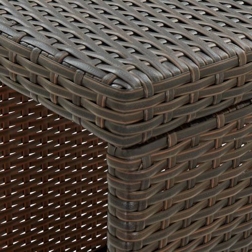 Градински бар комплект с възглавници 3 части кафяв полиратан