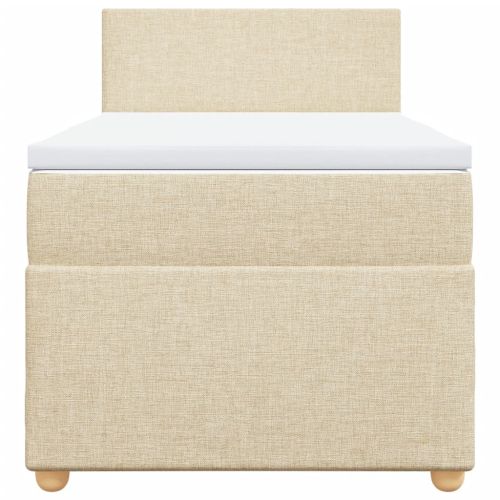 Боксспринг легло с матрак, кремава, 90x190 см, плат