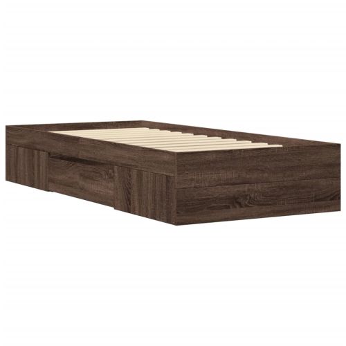 Рамка за легло без матрак кафяв дъб 90x190 см инженерно дърво