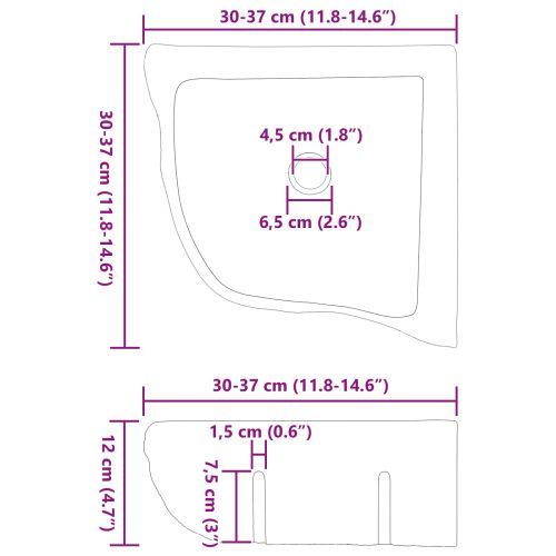 Басейн Сив (30-37) x (30-37) x 12 см Речно камък