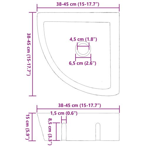 Басейн Сив (38-45) x (38-45) x 12 см Речно камък