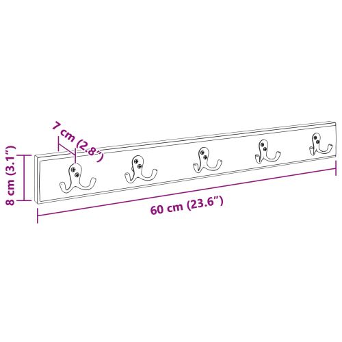 Закачалка Кафяво 60 x 7 x 8 см Солидно възстановено дърво