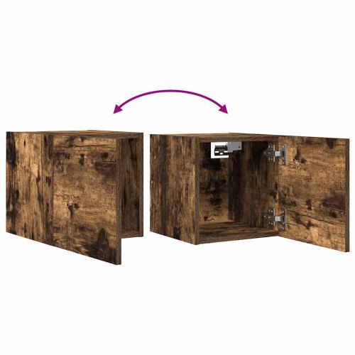 Стенни ТВ шкафове, 2 бр, опушен дъб, 30,5x30x30 см