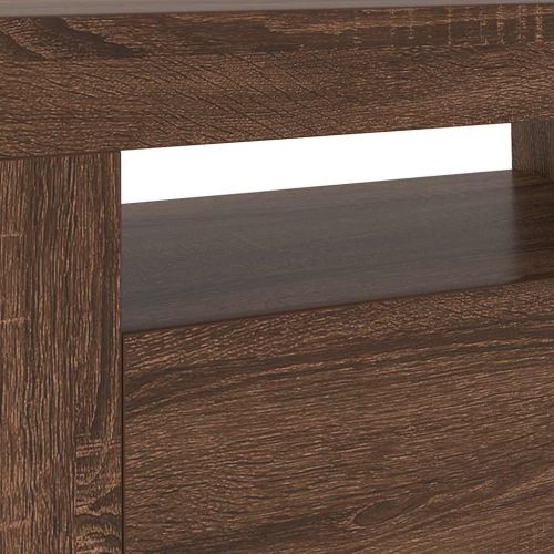 ТВ шкаф с LED осветление, кафяв дъб, 120x35x40 см