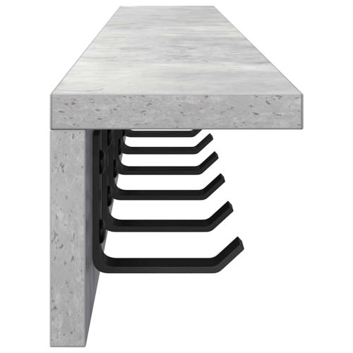 Стенен закачалка за палта Циментено сиво 100 x 10,5 x 10,5 см