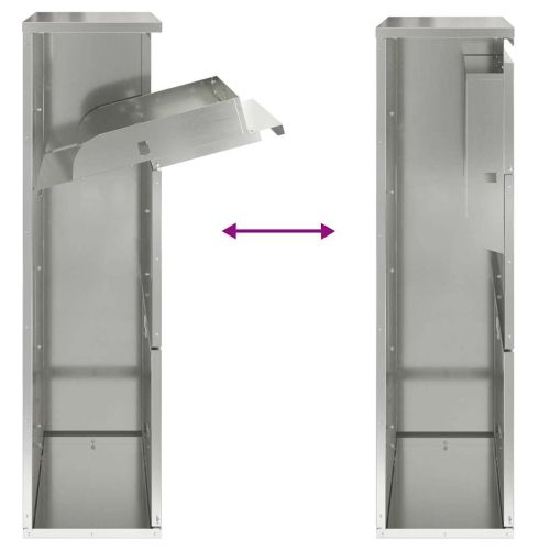 Пощенска кутия за пратки с врата Сребрист 44 x 22 x 82 см