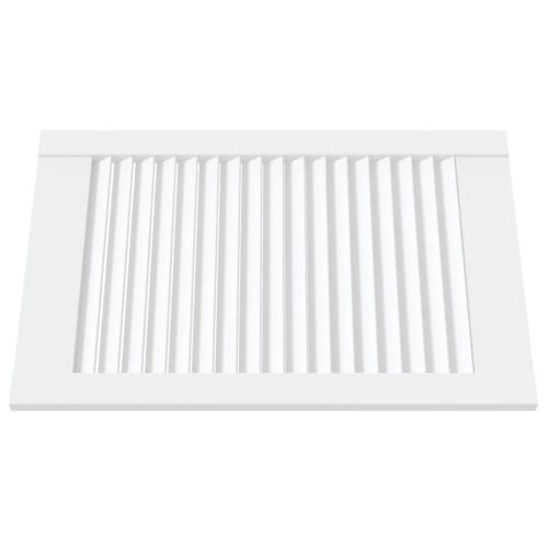 Врата за шкаф с решетен дизайн, бяла, 61,5x39,4 см, бор масив