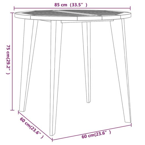 Градински трапезен комплект от 5 части, акация масив