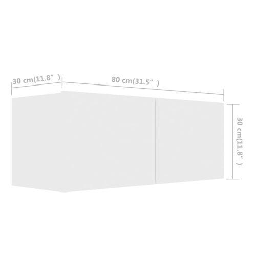 Комплект ТВ шкафове от 8 части, бял, инженерно дърво