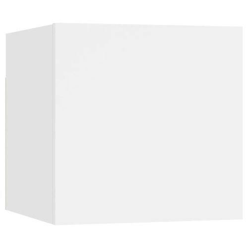 ТВ шкафове за стенен монтаж, 8 бр, бели, 30,5x30x30 см