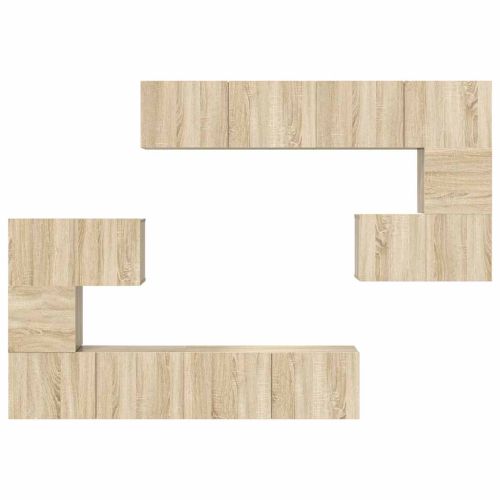 Комплект ТВ шкафове от 8 части, сонома дъб, инженерно дърво