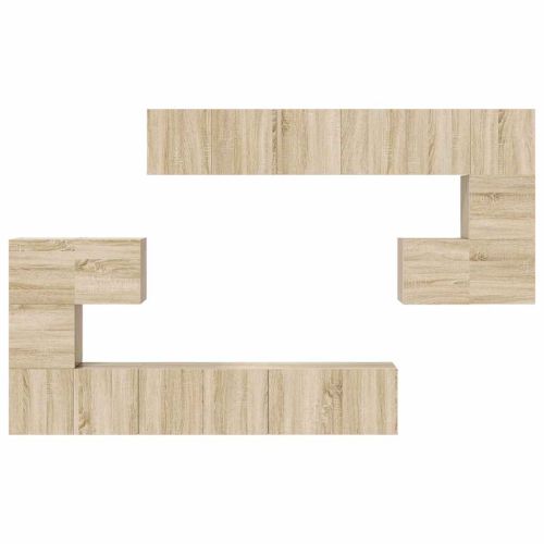 Комплект ТВ шкафове от 10 части, дъб сонома, инженерно дърво