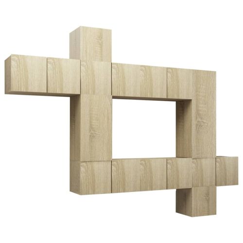 Комплект ТВ шкафове от 10 части, дъб сонома, инженерно дърво