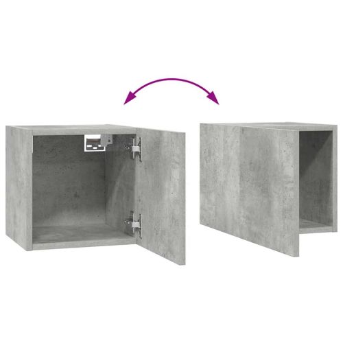 Комплект ТВ шкафове от 8 части, бетонно сив, инженерно дърво