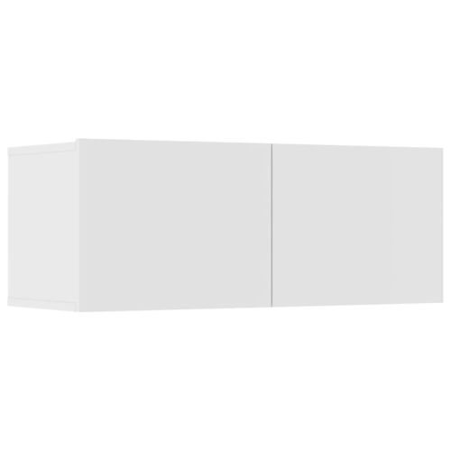 Комплект ТВ шкафове от 6 части, бял, инженерно дърво