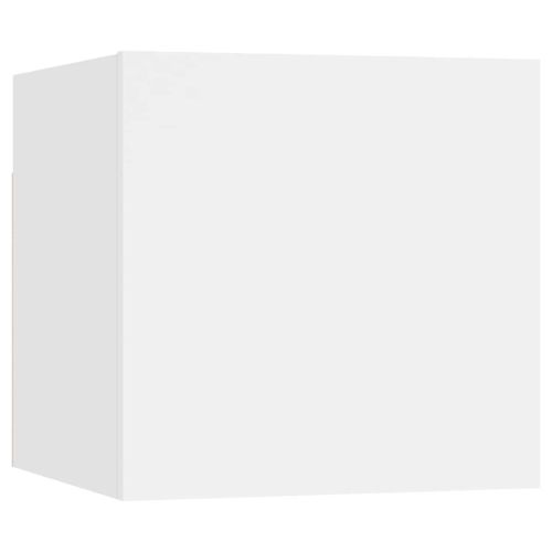 Комплект ТВ шкафове от 6 части, бял, инженерно дърво