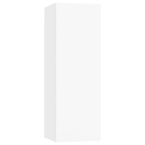 Комплект ТВ шкафове от 5 части инженерно дърво Бял гланц