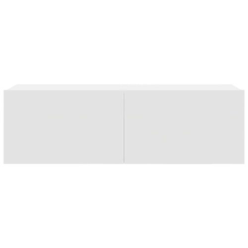 Комплект ТВ шкафове от 7 части, бял, инженерно дърво