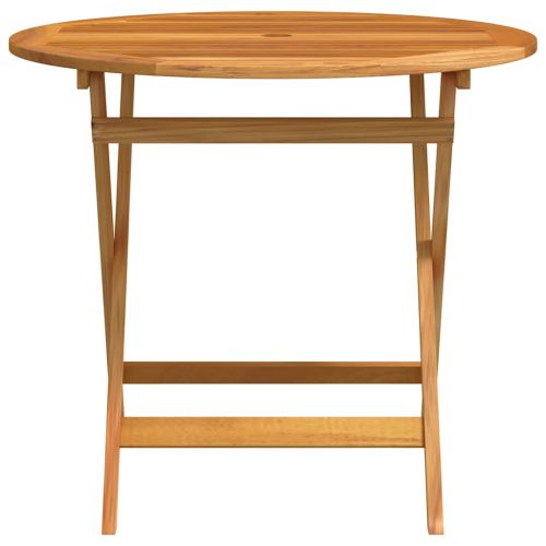 Сгъваема градинска маса, Ø90x75 см, евкалипт масив