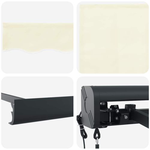 Прибираща се тента кремава 4x3 м плат и алуминий