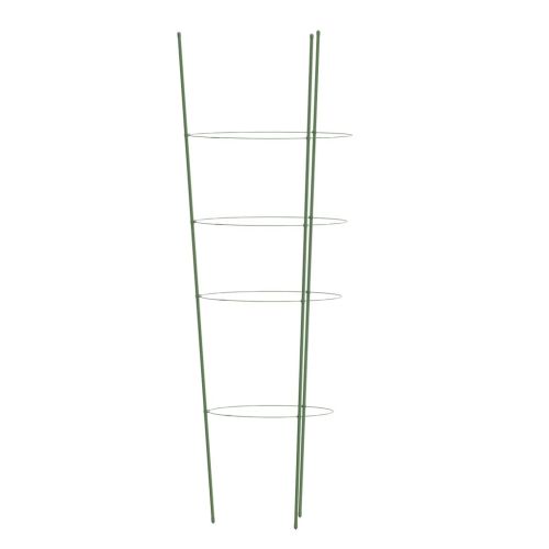 Стойки за цветя с 4 пръстена, 5 бр, зелени, 90 см, стомана