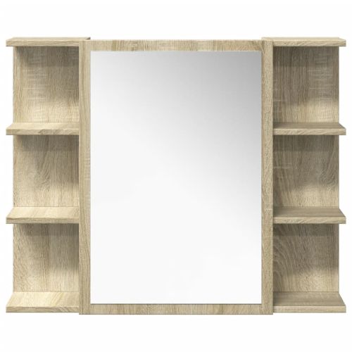 Комплект шкафове за баня от 4 части дъб сонома инженерно дърво