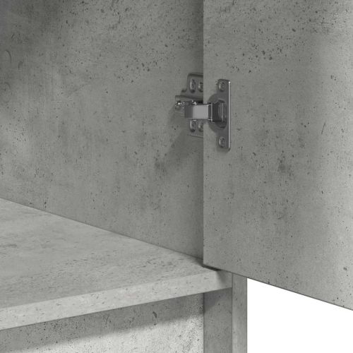 Тоалетка с огледални светлини с врата 3 pcs Сив Инженерно дърво