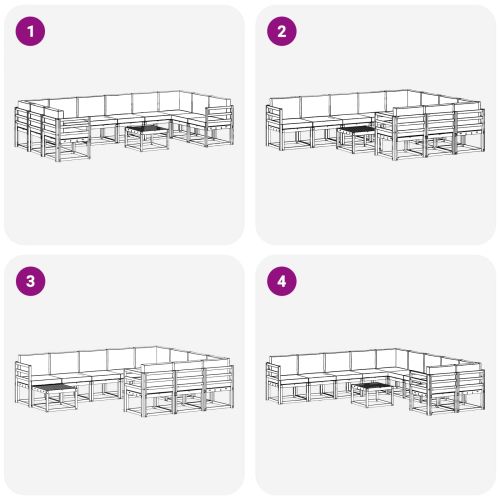 Комплект дивани за открито 11 pcs Естествено и светло сиво