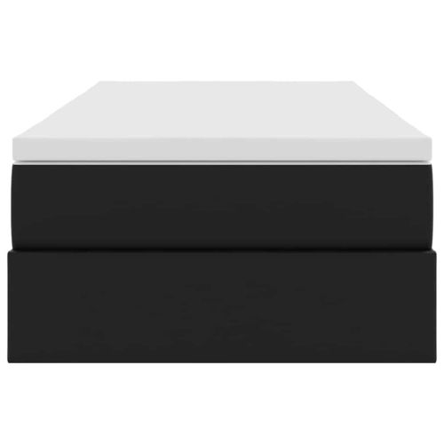 Легло с място за съхранение и матрак с матрак Черно 90 x 200 cm