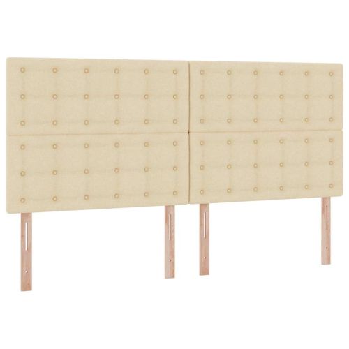 Легло с място за съхранение и LED Кремав 200 x 200 cm Полиестер