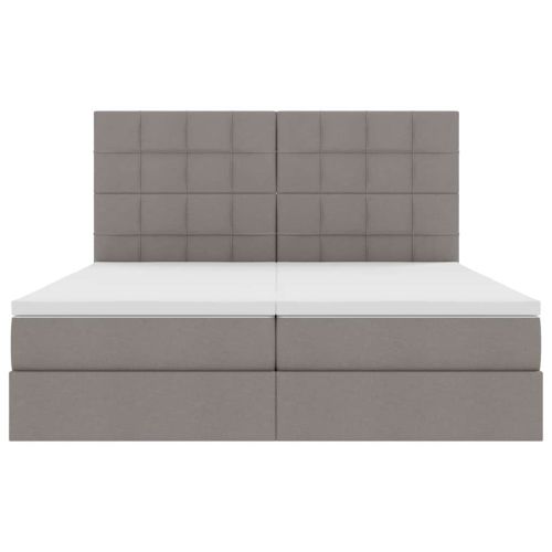 Легло С LED лентисти светлини Таупе 180 x 200 cm текстил