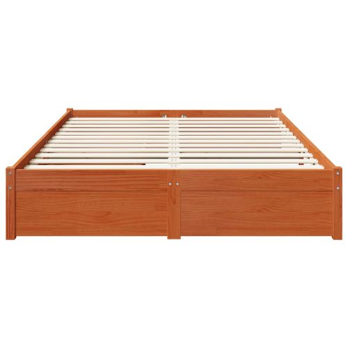 Рамка за легло с колело Кафяво с восъчно покритие 140 x 200 cm