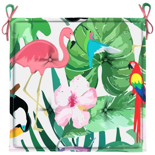 Възглавници за столове 2 бр многоцветни 40x40x4 см плат