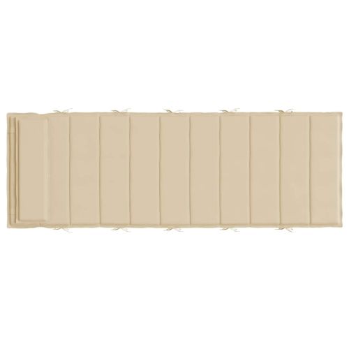 Шалте за шезлонг, бежово, 180x60x4 см, Оксфорд плат