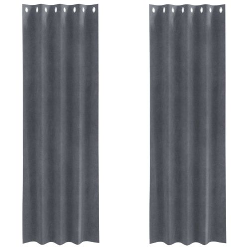 Затъмняващи завеси 2 pcs Светлосиво 140 x 260 cm Кадифе
