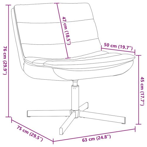 Въртящ се стол Червено 63 x 75 x 76 см PU
