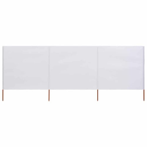 Параван против вятър от 3 панела текстил 400x160 см пясъчнобял