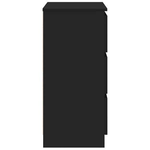 Сайдборд, черен, 60x35x76 см, инженерно дърво