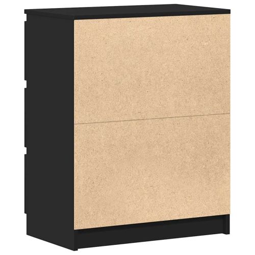 Сайдборд, черен, 60x35x76 см, инженерно дърво
