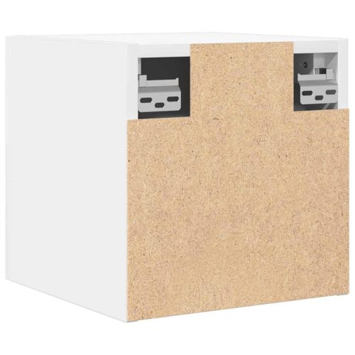 ТВ шкафове за стенен монтаж, 2 бр, бели, 30,5x30x30 см