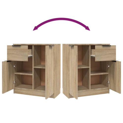 Сайдборд, сонома дъб, 60x30x70 см, инженерно дърво