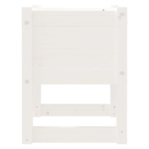 Плантер, бяла, 40x40x52,5 см, борово дърво масив