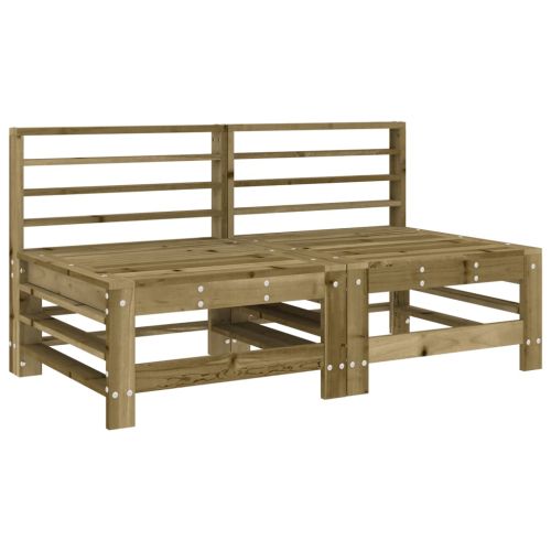 Средни дивани с възглавници 2 бр сиви импрегнирано борово дърво