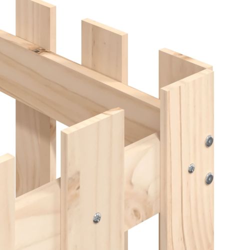 Градинска кашпа с дизайн на ограда 60x60x60 см бор масив