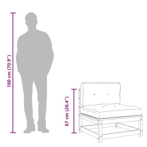 Градински кресла без подлакътници с възглавници 2 бр бор масив